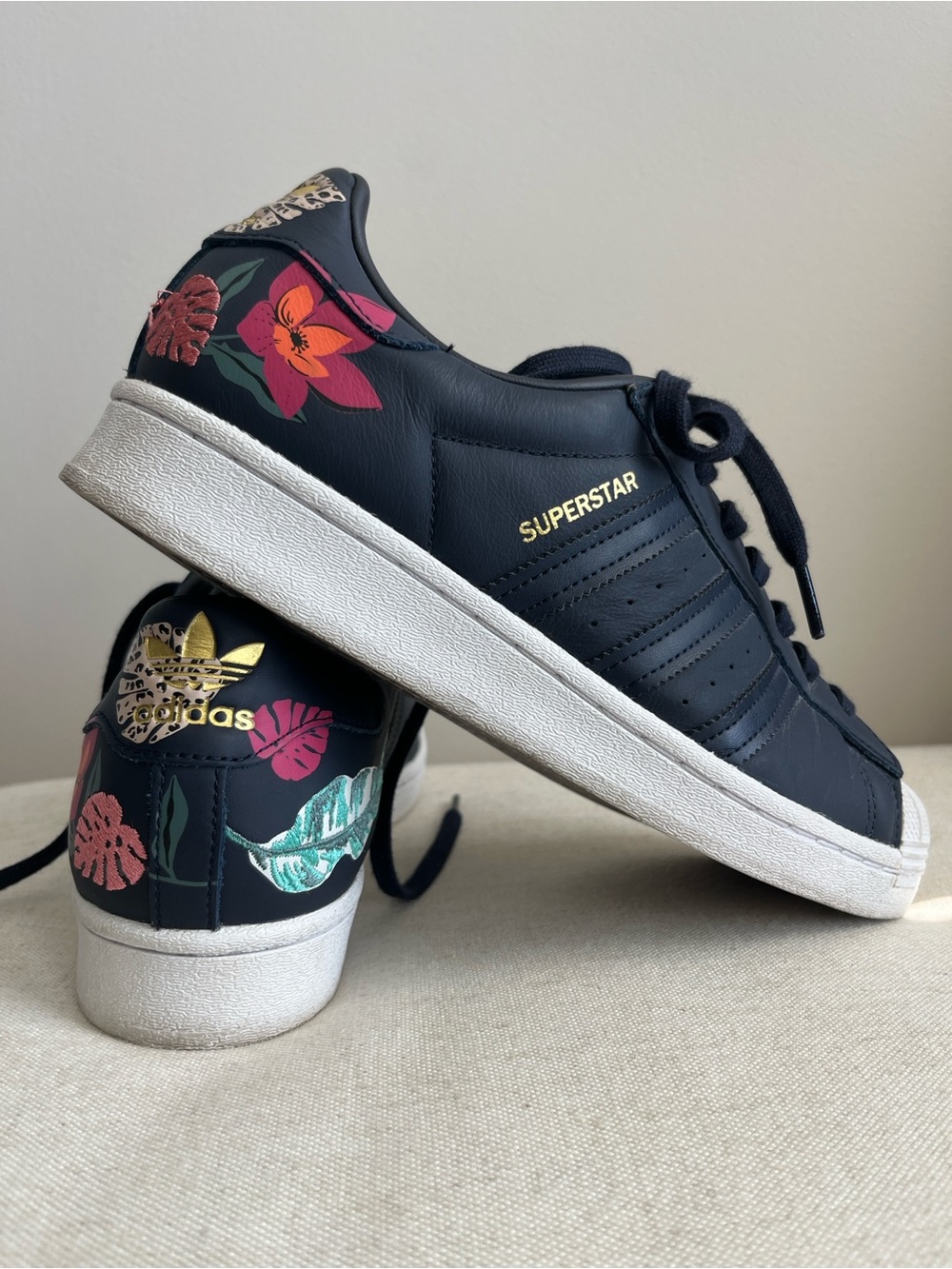 adidas Navy Floral Superstar x Her Studio London Sneakers